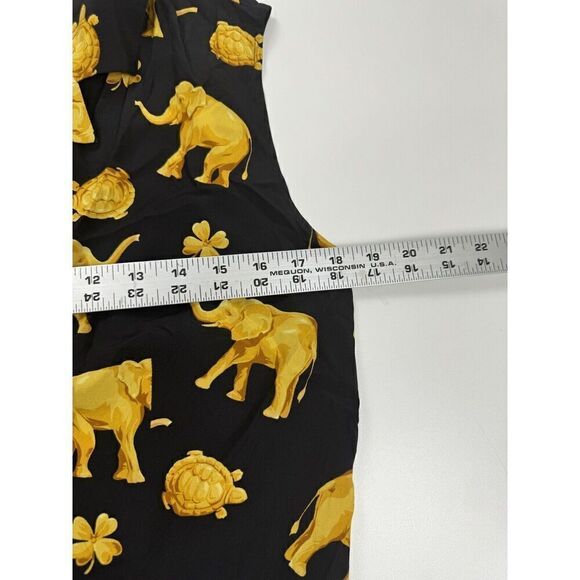 VTG Escada Set Blouse Wrap Skirt Silk Animals Lucky Sz 40/42 Rare Lucky - Picture 7 of 13